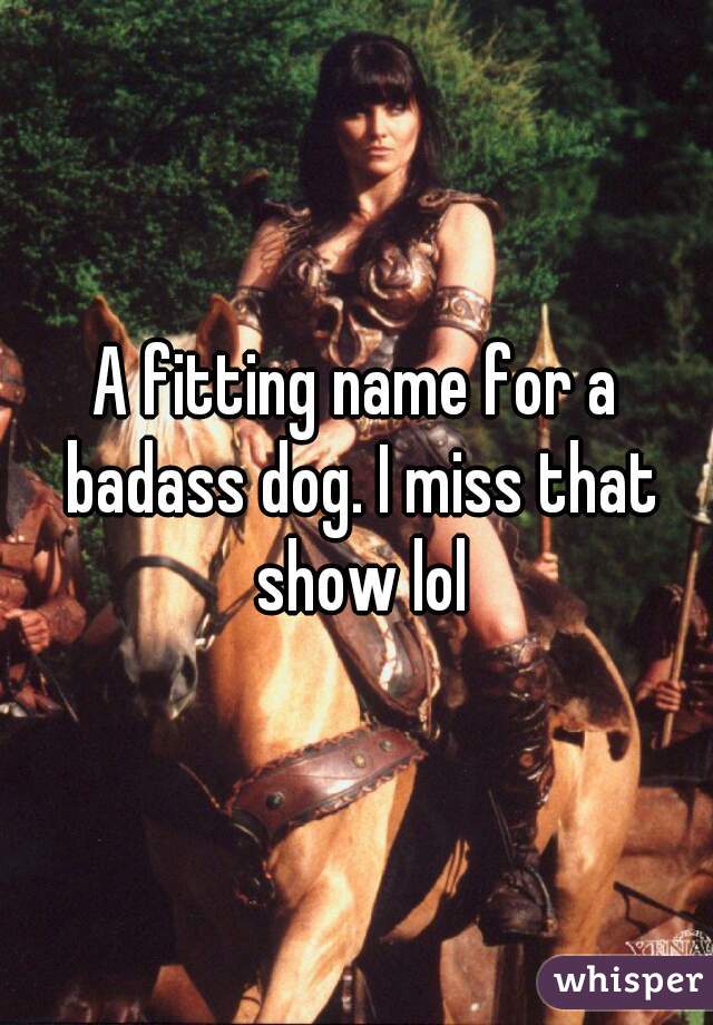 A fitting name for a badass dog. I miss that show lol