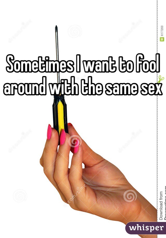 Sometimes I want to fool around with the same sex