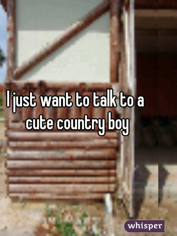 I just want to talk to a cute country boy