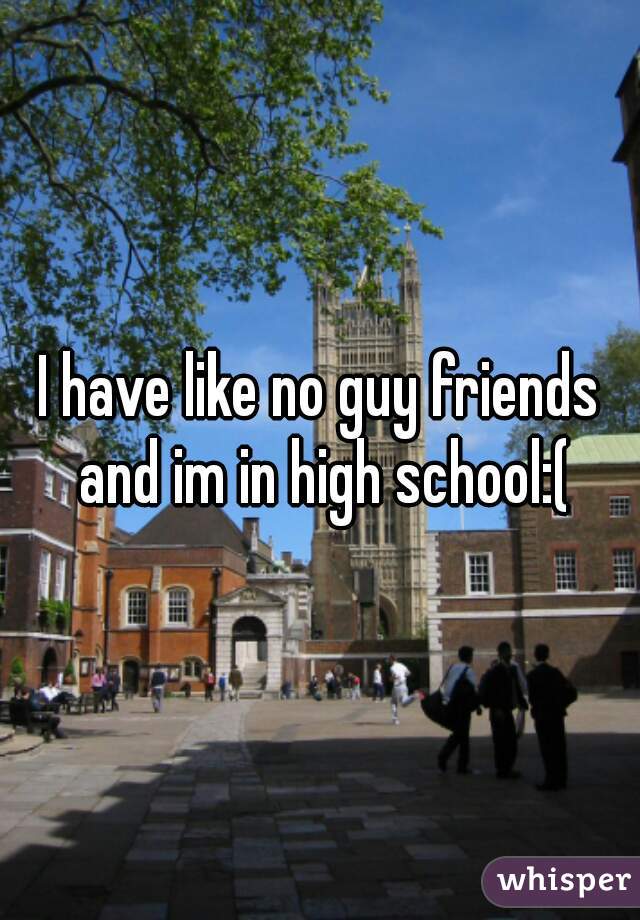 I have like no guy friends and im in high school:(
