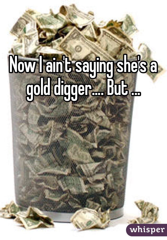 Now I ain't saying she's a gold digger.... But ...