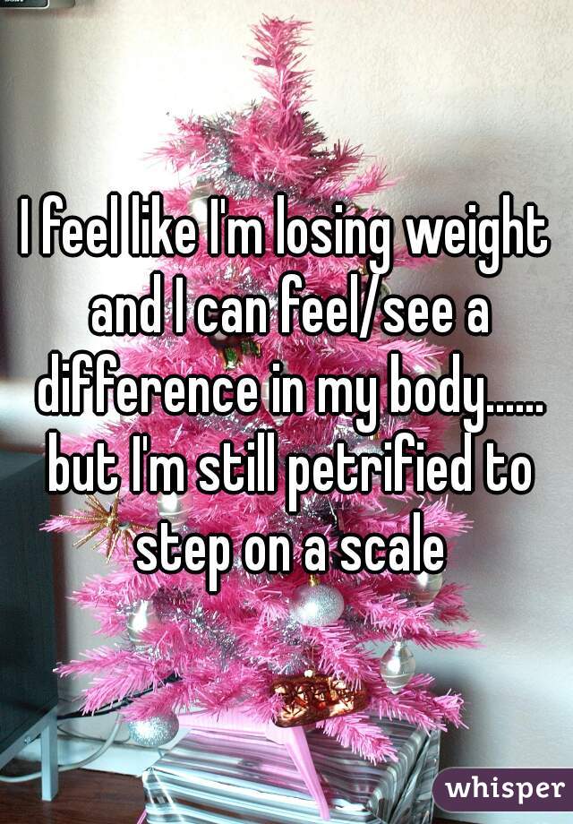 I feel like I'm losing weight and I can feel/see a difference in my body...... but I'm still petrified to step on a scale