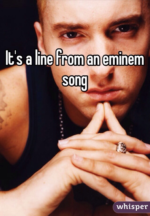 It's a line from an eminem song
