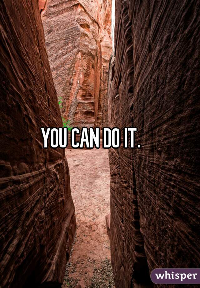 YOU CAN DO IT.