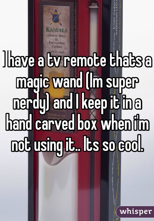 I have a tv remote thats a magic wand (Im super nerdy) and I keep it in a hand carved box when i'm not using it.. Its so cool.