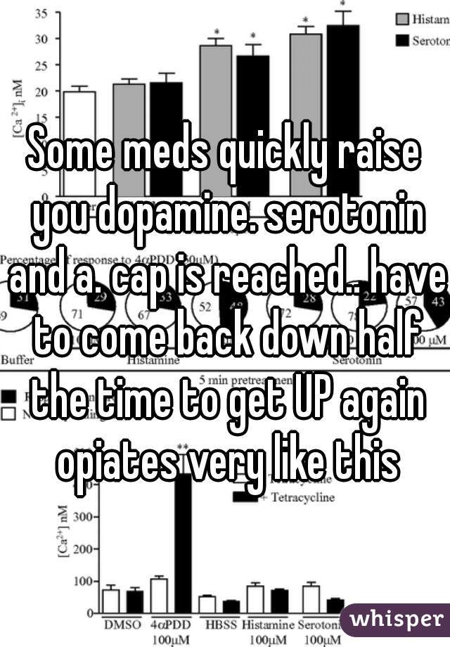 Some meds quickly raise you dopamine. serotonin and a. cap is reached.. have to come back down half the time to get UP again opiates very like this