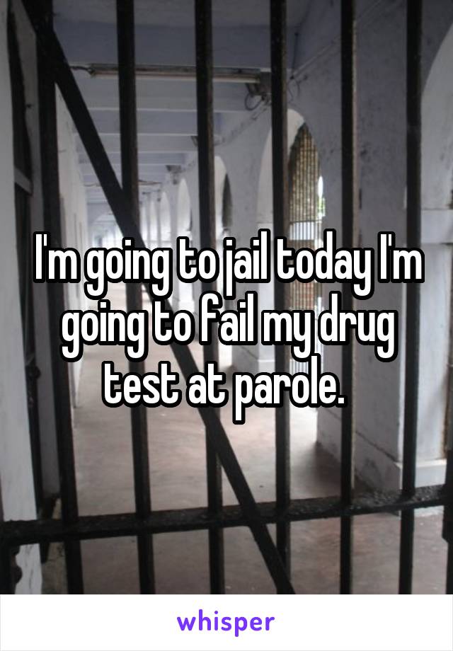 I'm going to jail today I'm going to fail my drug test at parole. 