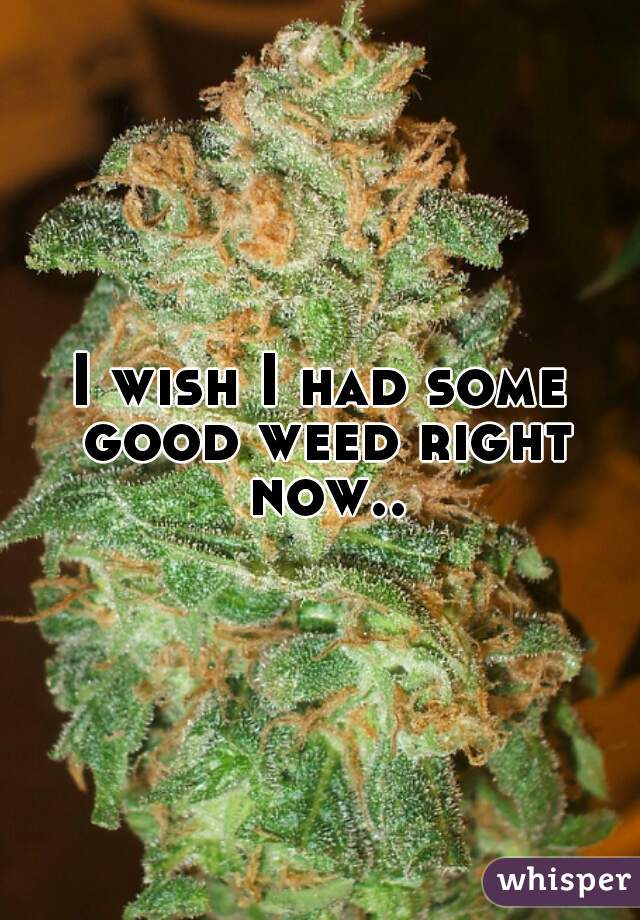 I wish I had some good weed right now..