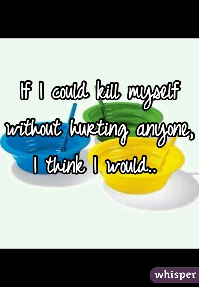 If I could kill myself without hurting anyone, I think I would.. 