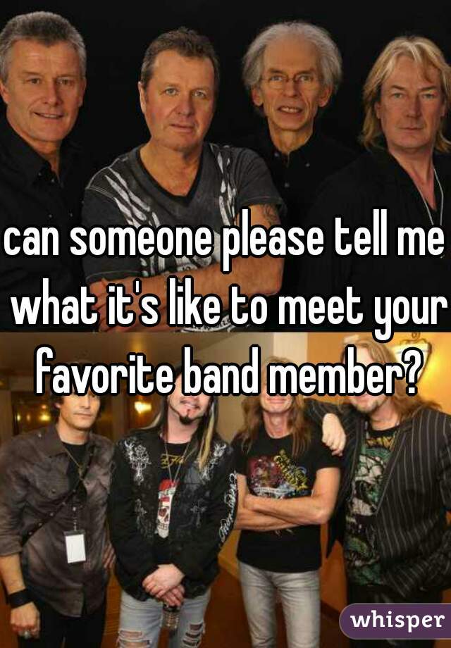 can someone please tell me what it's like to meet your favorite band member?