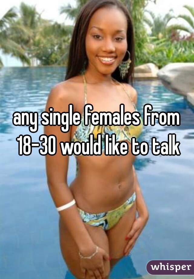 any single females from 18-30 would like to talk