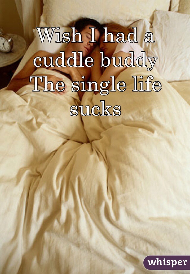 Wish I had a cuddle buddy 
The single life sucks 