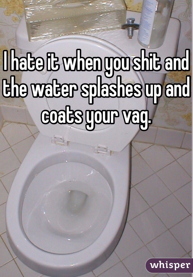 I hate it when you shit and the water splashes up and coats your vag.