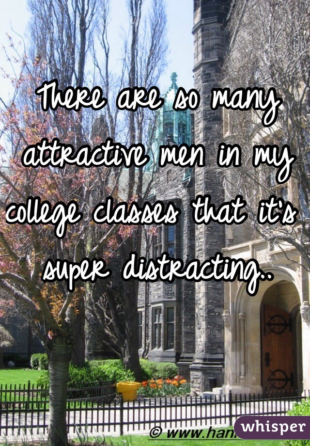 There are so many attractive men in my college classes that it's super distracting..