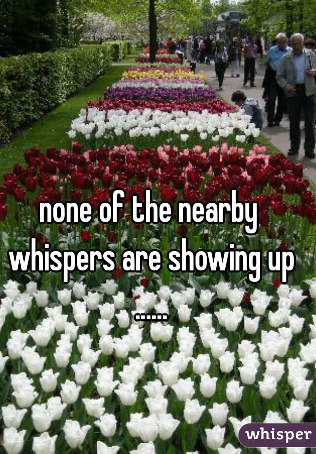 none of the nearby whispers are showing up ......