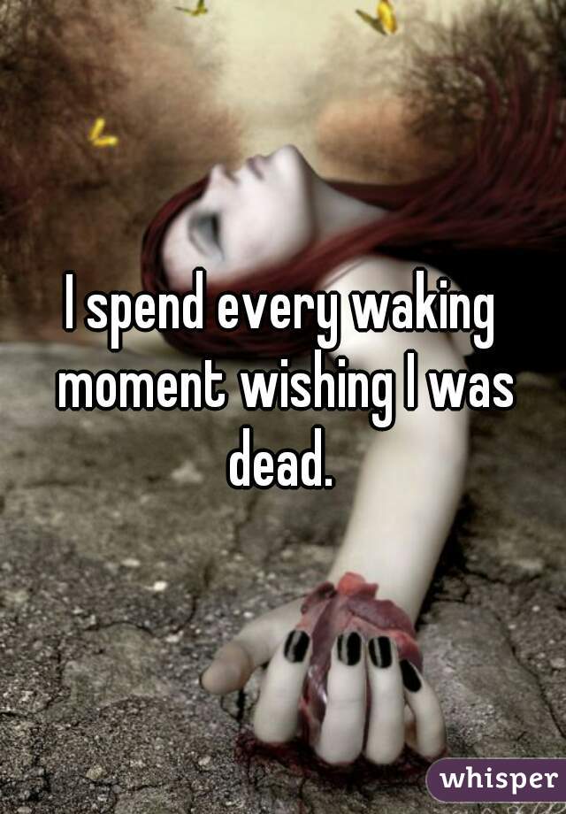 I spend every waking moment wishing I was dead. 