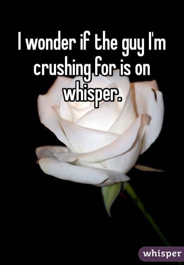 I wonder if the guy I'm crushing for is on whisper.