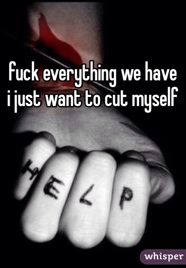 fuck everything we have 
i just want to cut myself 