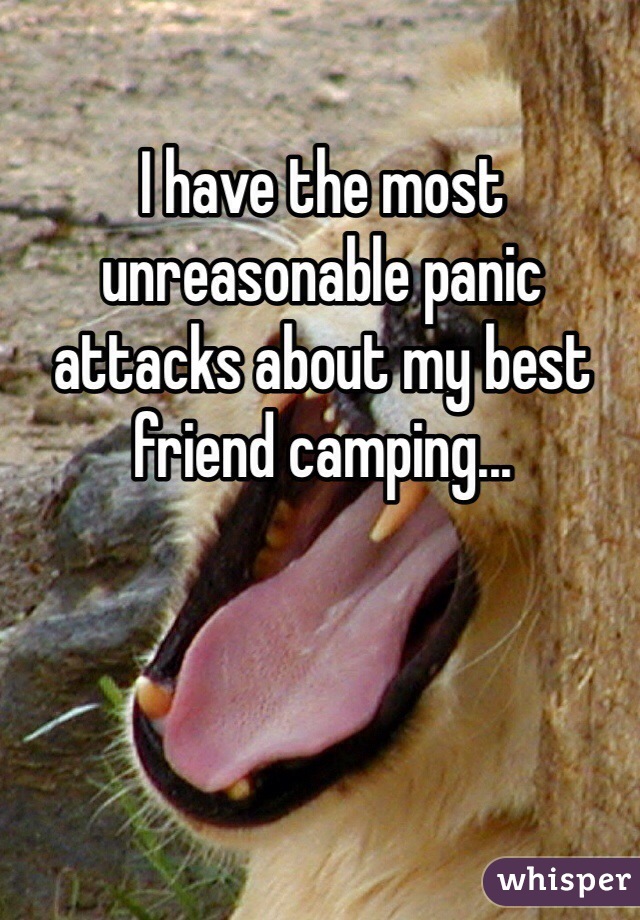 I have the most unreasonable panic attacks about my best friend camping... 