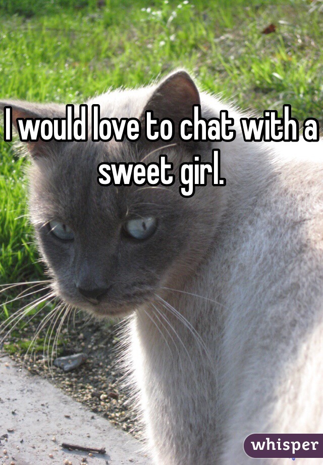 I would love to chat with a sweet girl.