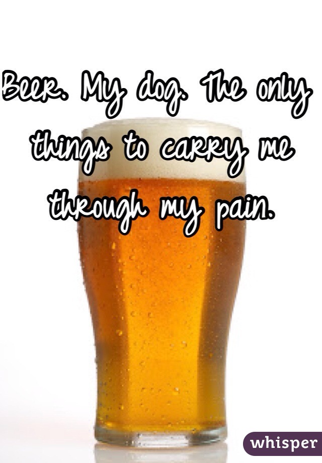 Beer. My dog. The only things to carry me through my pain. 