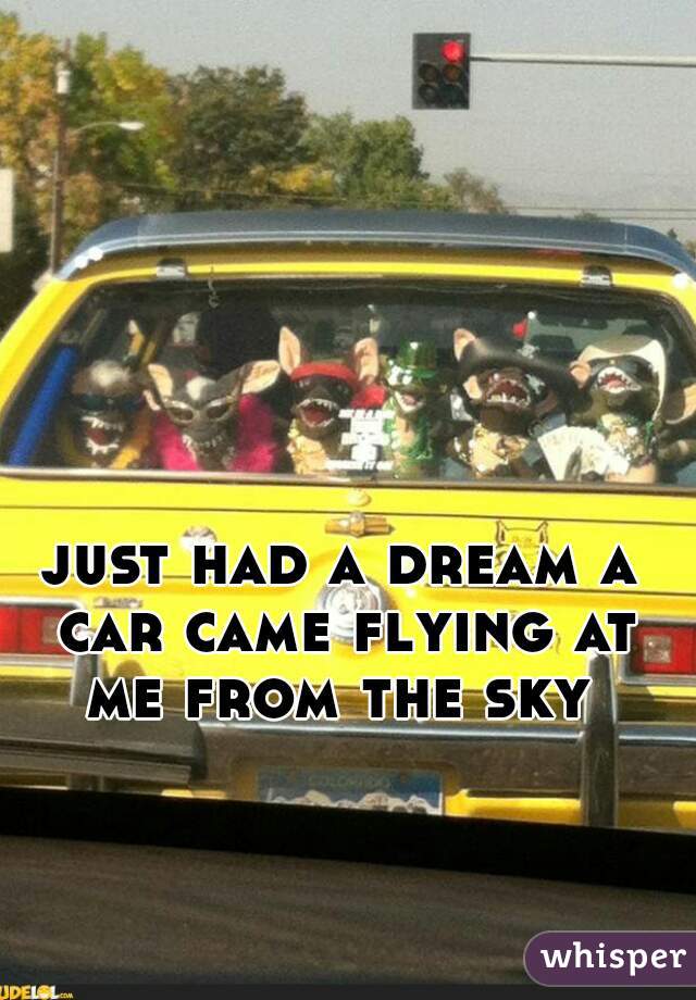 just had a dream a car came flying at me from the sky 