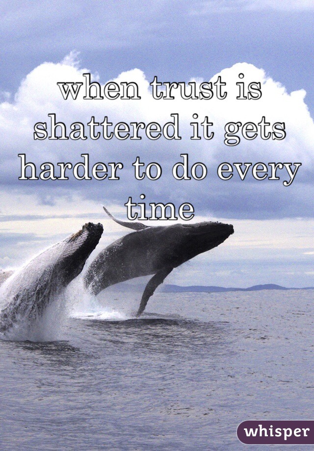 when trust is shattered it gets harder to do every time 