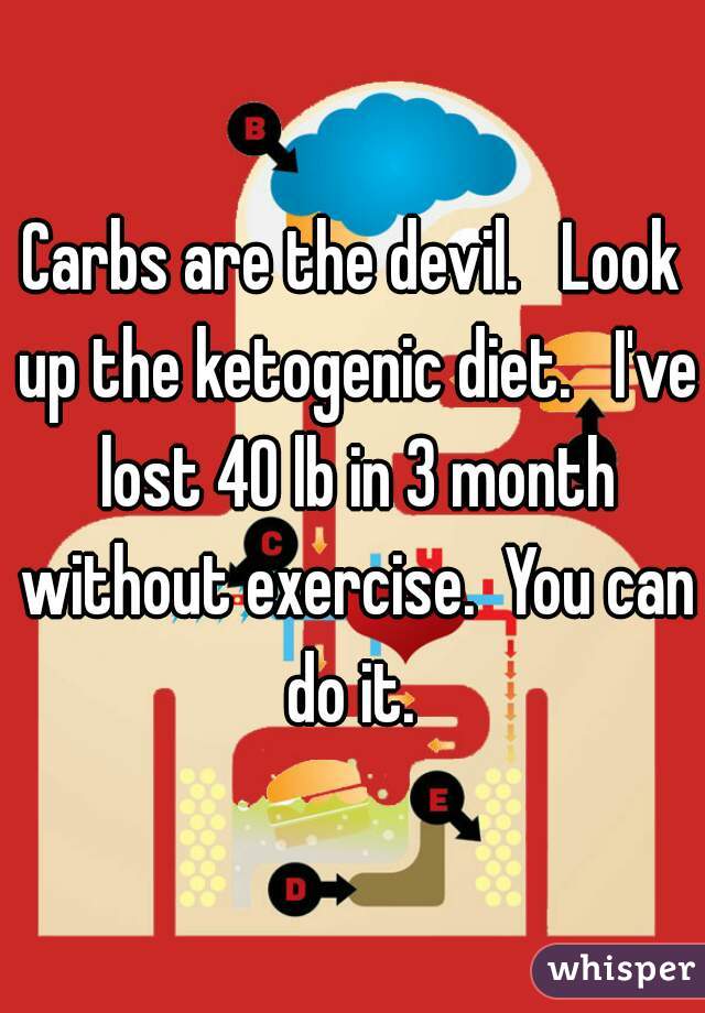 Carbs are the devil.   Look up the ketogenic diet.   I've lost 40 lb in 3 month without exercise.  You can do it. 