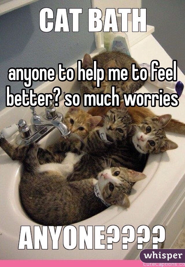 anyone to help me to feel better? so much worries