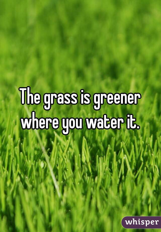 The grass is greener where you water it. 