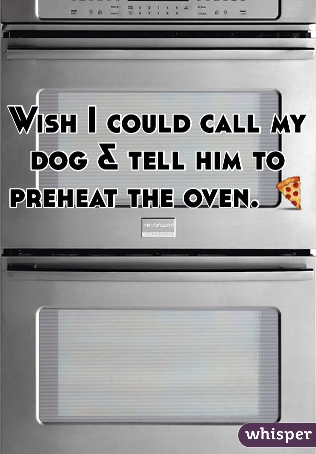 Wish I could call my dog & tell him to preheat the oven. 🍕