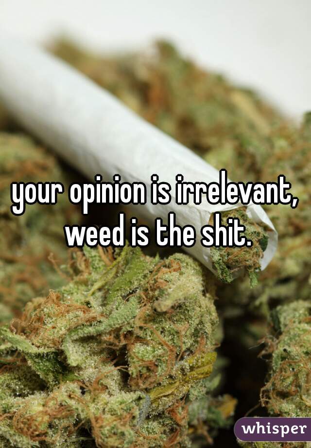 your opinion is irrelevant, weed is the shit.