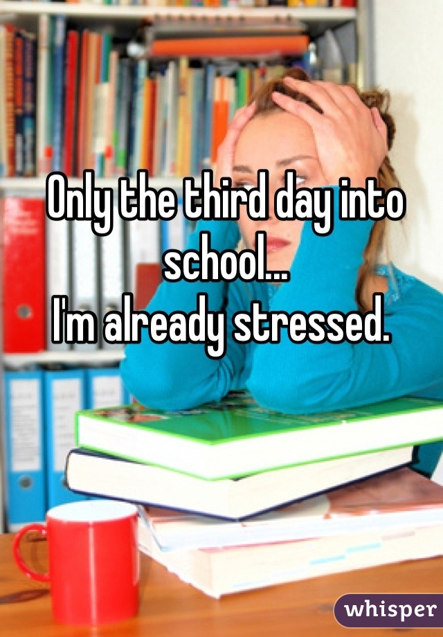 Only the third day into school...
I'm already stressed. 