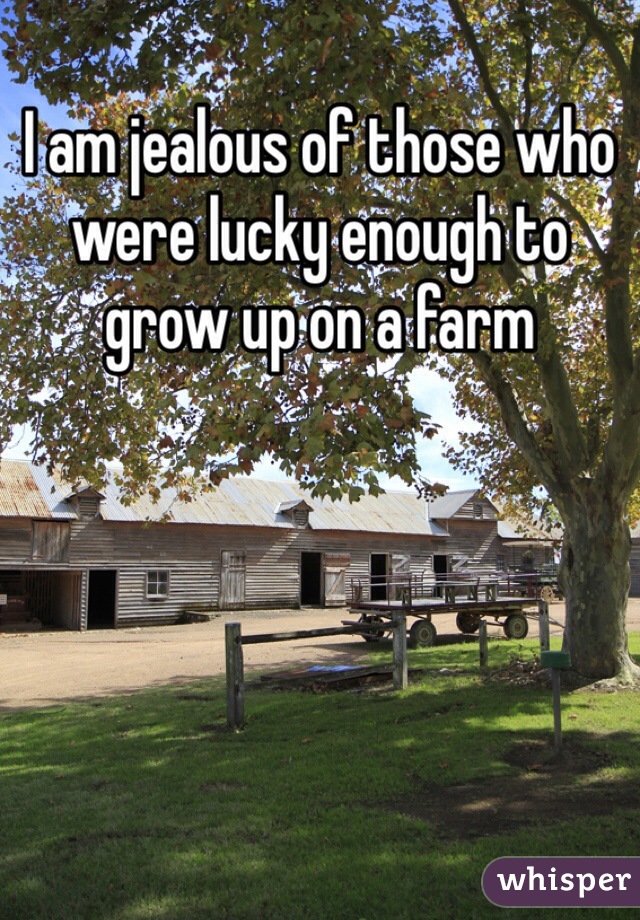 I am jealous of those who were lucky enough to grow up on a farm 