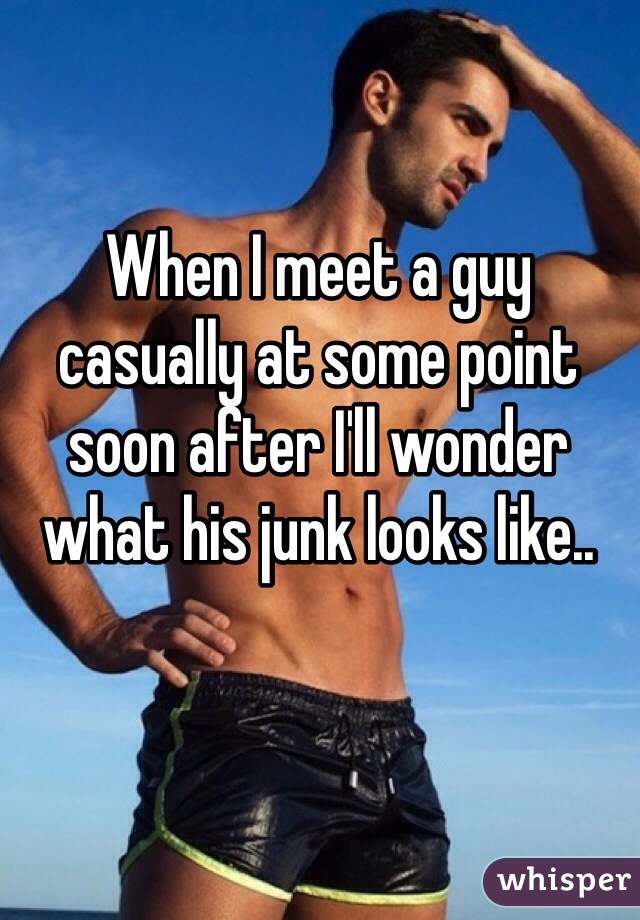 When I meet a guy casually at some point soon after I'll wonder what his junk looks like..