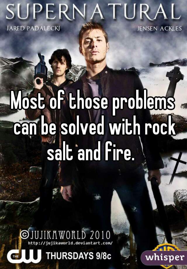 Most of those problems can be solved with rock salt and fire.  