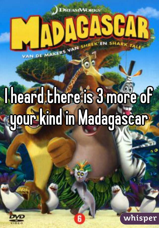 I heard there is 3 more of your kind in Madagascar 