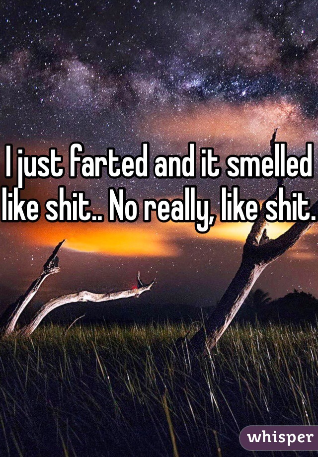 I just farted and it smelled like shit.. No really, like shit.