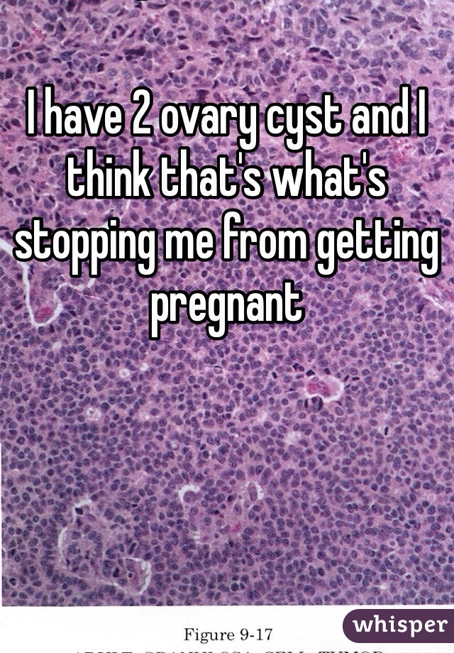 I have 2 ovary cyst and I think that's what's stopping me from getting pregnant