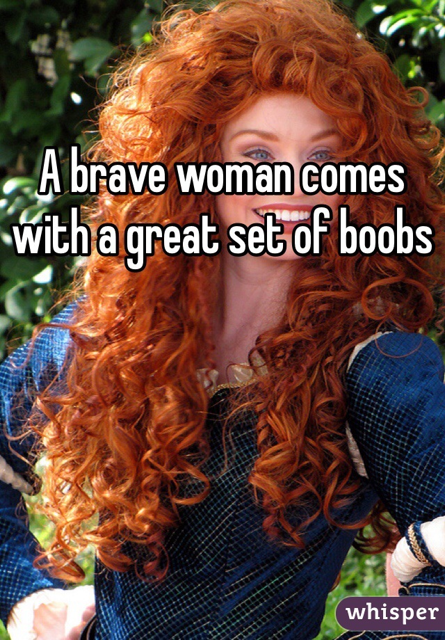 A brave woman comes with a great set of boobs 
