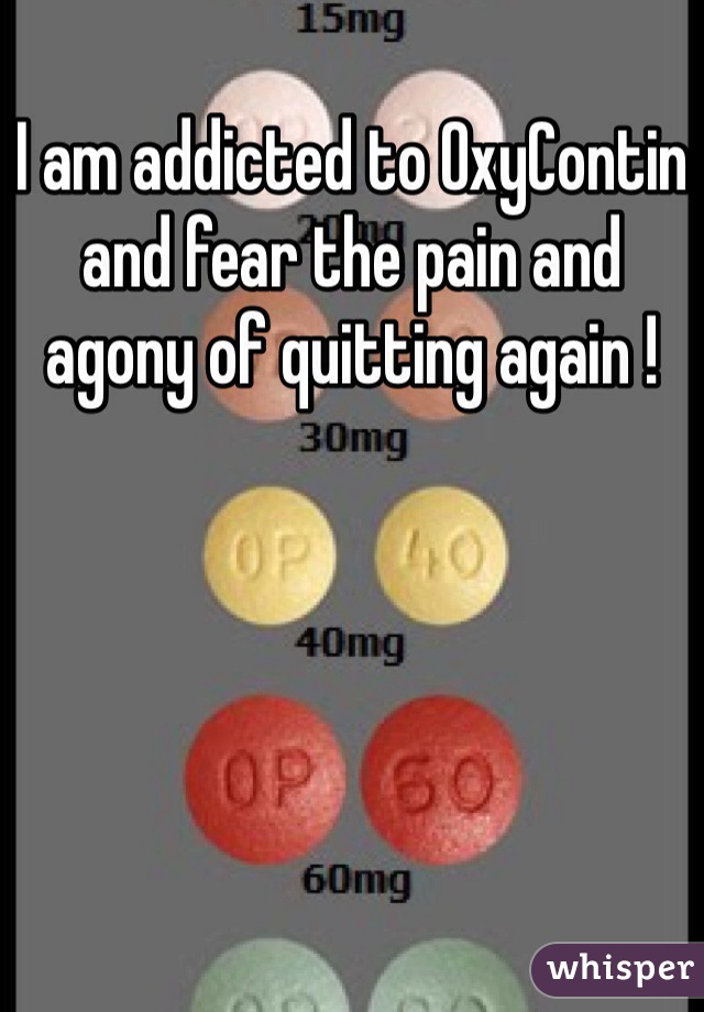 I am addicted to OxyContin and fear the pain and agony of quitting again ! 
