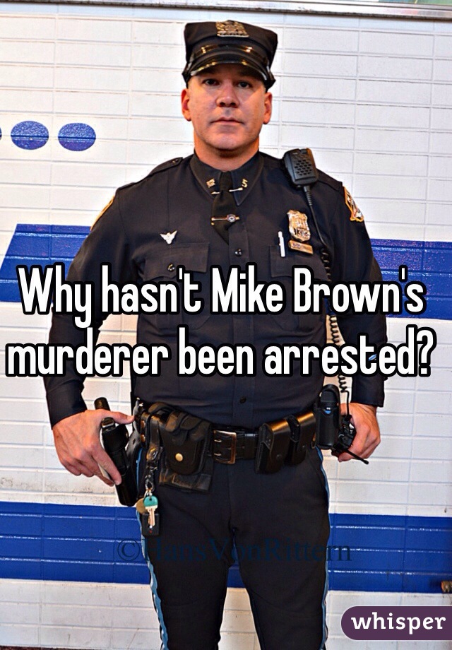 Why hasn't Mike Brown's murderer been arrested?