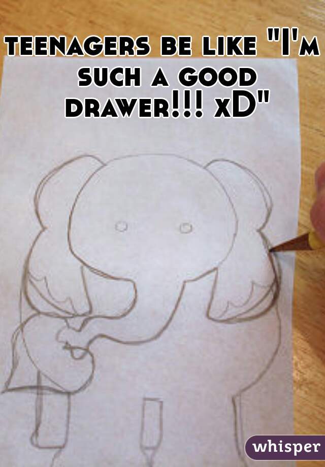 teenagers be like "I'm such a good drawer!!! xD"