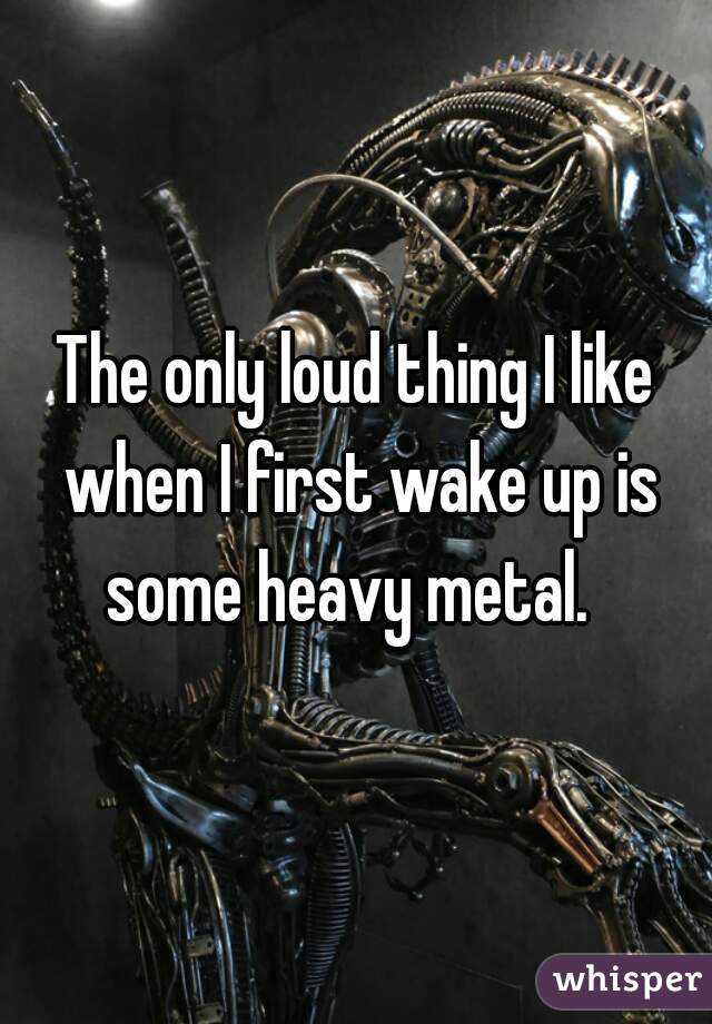 The only loud thing I like when I first wake up is some heavy metal.  