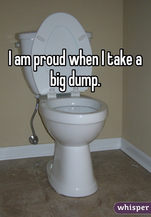 I am proud when I take a big dump.