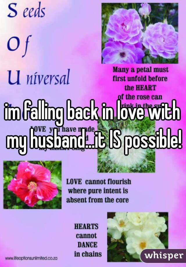 im falling back in love with my husband...it IS possible!