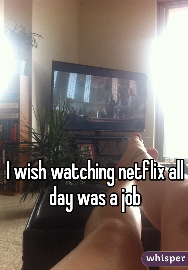 I wish watching netflix all day was a job