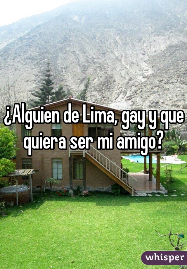 ¿Alguien de Lima, gay y que quiera ser mi amigo?