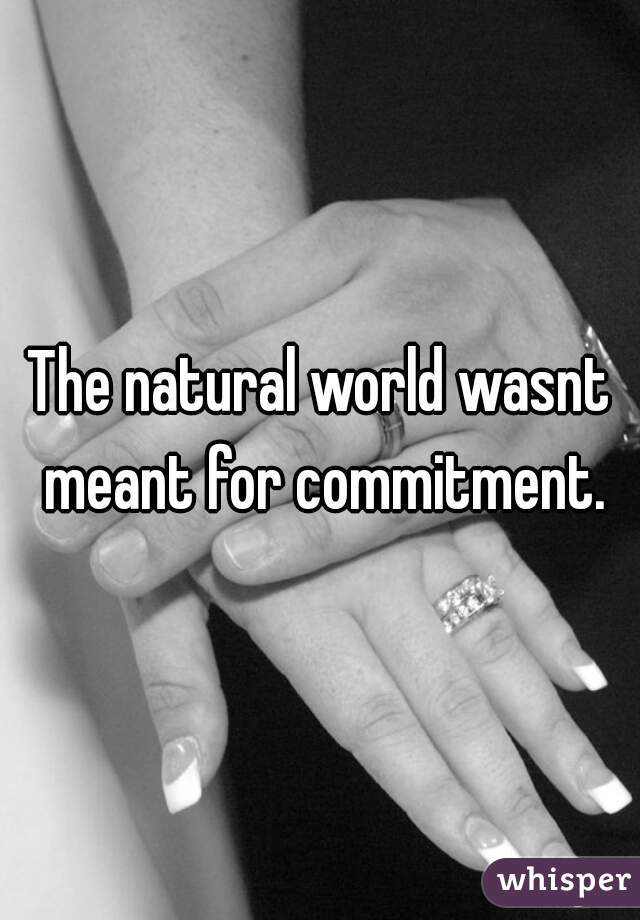 The natural world wasnt meant for commitment.