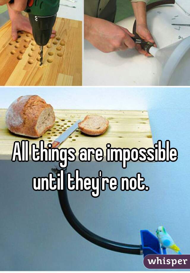 All things are impossible until they're not.   